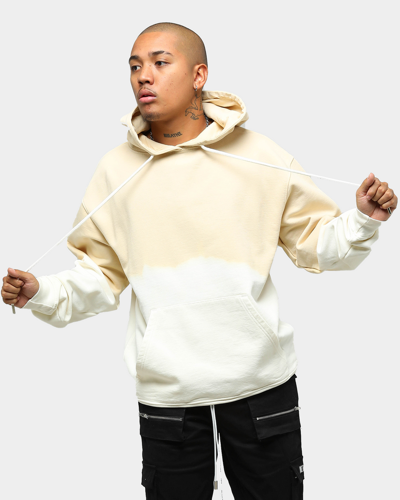 EN ES Men's Dip Dye Hoodie Cream Culture Kings