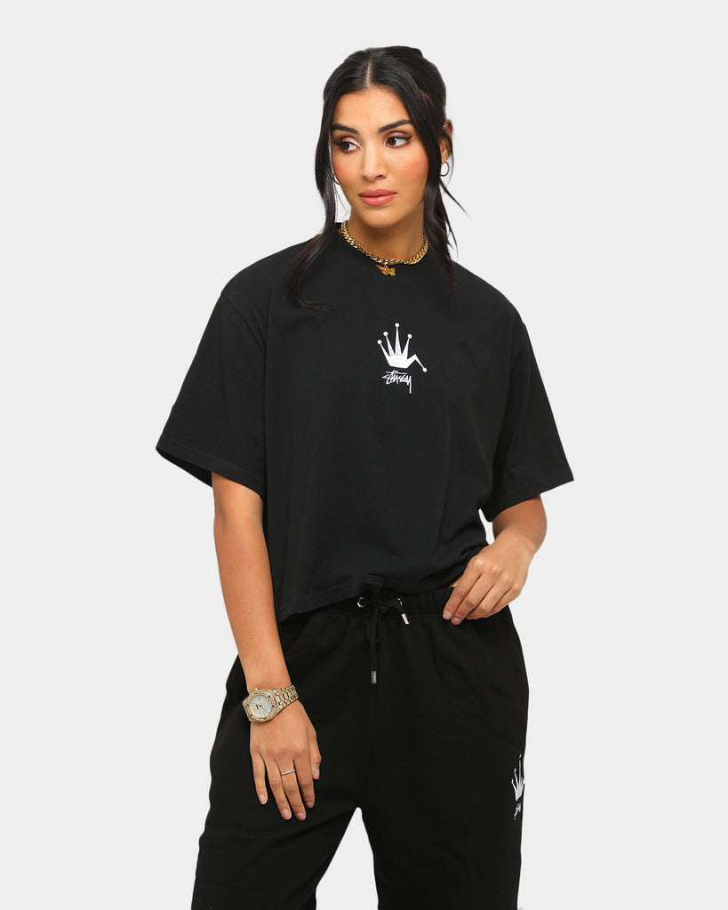 Stussy Women's Crown Boxy T-Shirt Black | Culture Kings