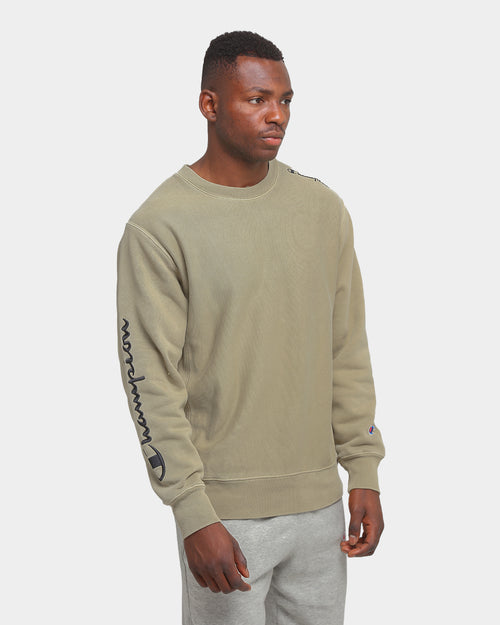 Champion Rev Weave Multi Script Crew American Khaki