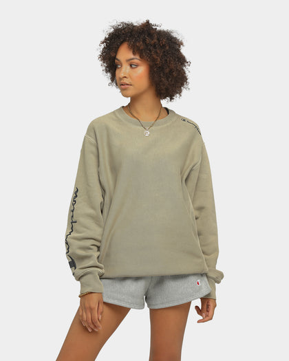 Champion Rev Weave Multi Script Crew American Khaki