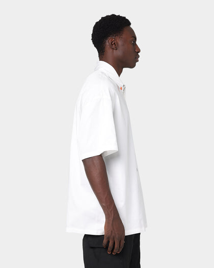 Heron Preston Boxy Fit Short Sleeve Button Up Shirt White