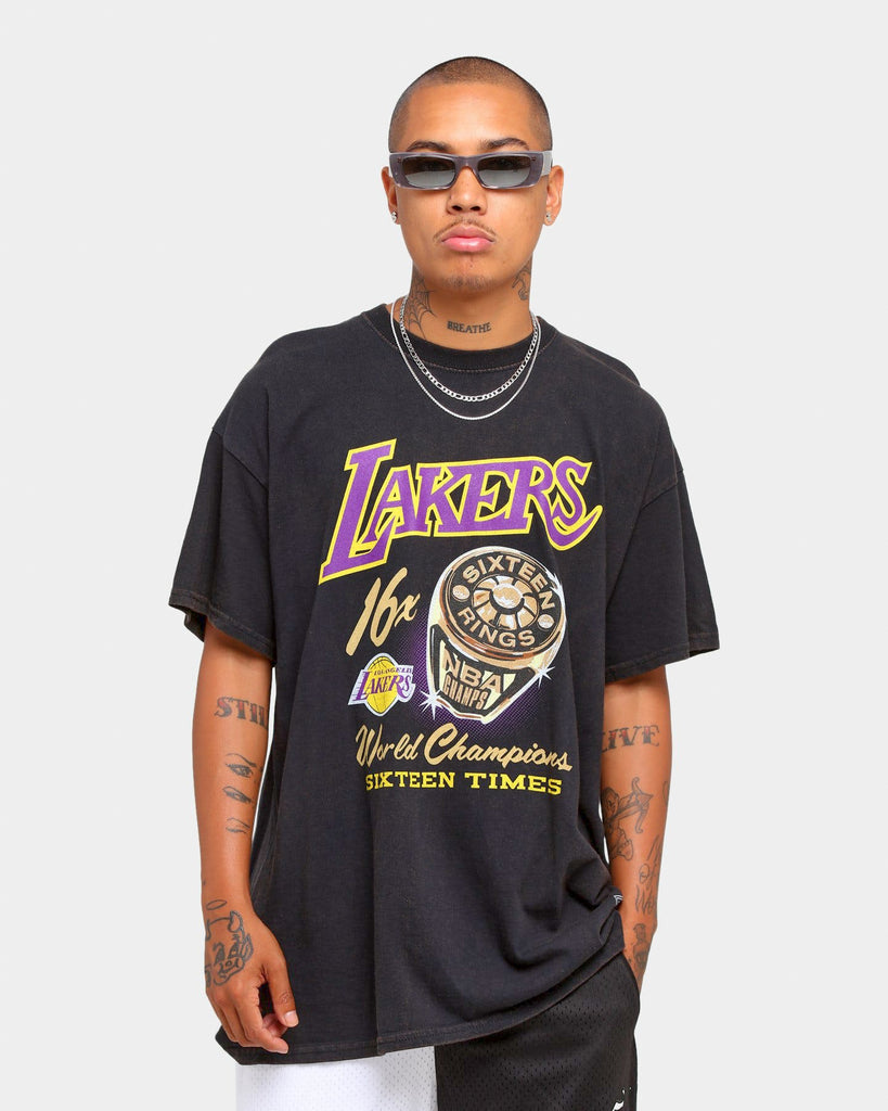 Mitchell & Ness Los Angeles Lakers Bling Rings Vintage T-Shirt Black ...