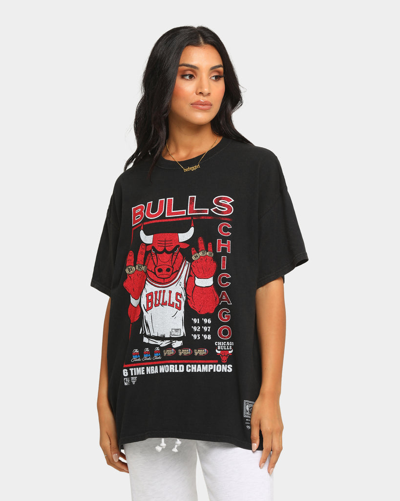 Chicago Bulls Champ History Vintage Tee - Faded Black - Throwback