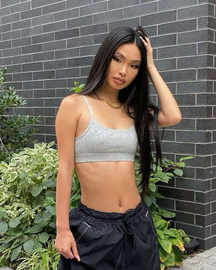 EN ES Women's Easy Wear Bralette Grey Marle