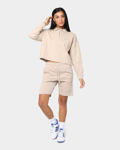 Stussy Women's Designs Pigment Fleece Polo Taupe