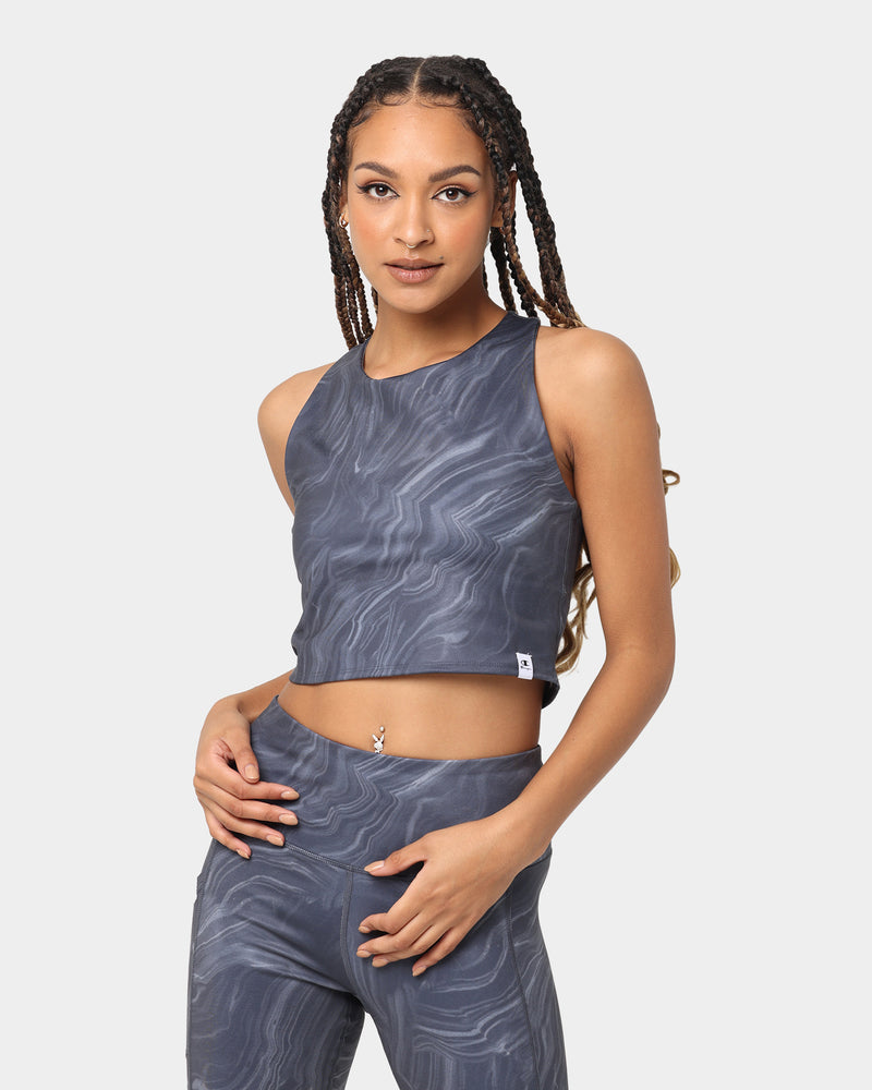 Champion Women's LF Recycled Sculpted Crop Top Peppercorn Grey