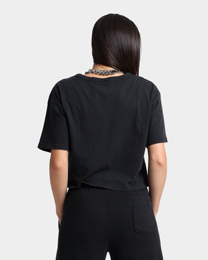 Champion Women's Vintage Dye Crop T-Shirt Black