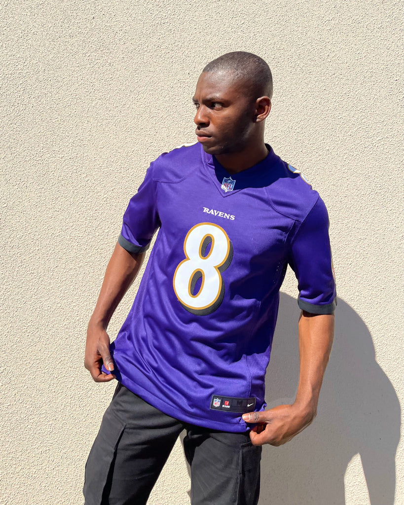 Youth Nike Lamar Jackson #8 Jersey LARGE BOYS Purple Black Home Baltimore  Ravens for sale online