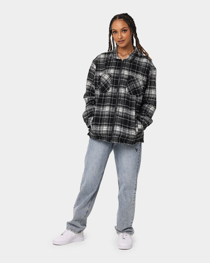XXIII Vitus Zip Up Flannel Shacket Black/White