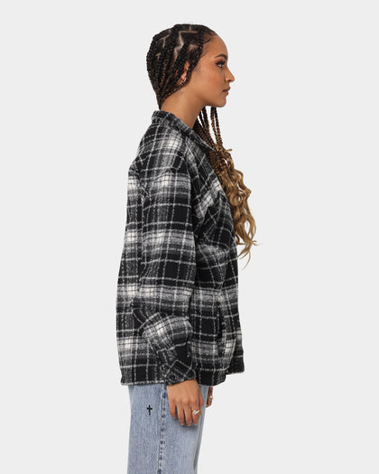 XXIII Vitus Zip Up Flannel Shacket Black/White