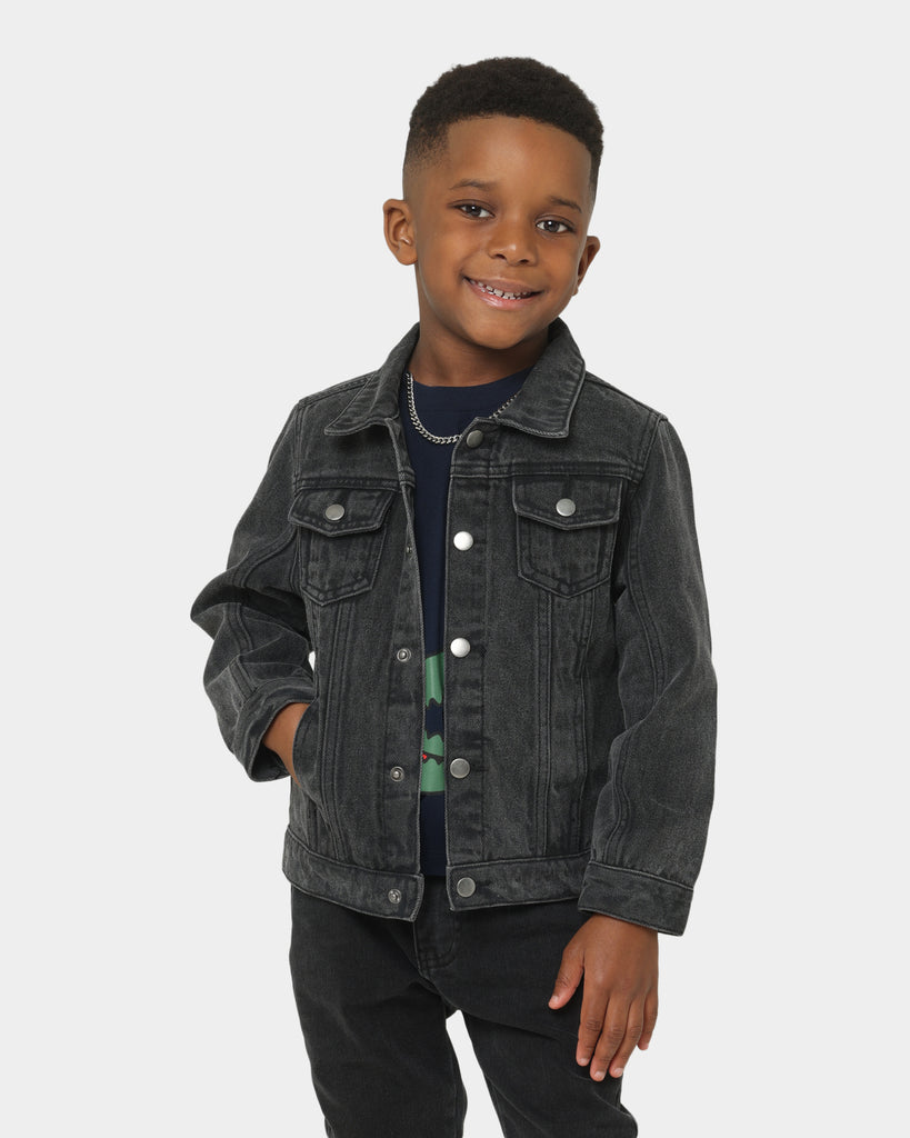 EN ES Kids' Realist Denim Jacket Black Wash | Culture Kings