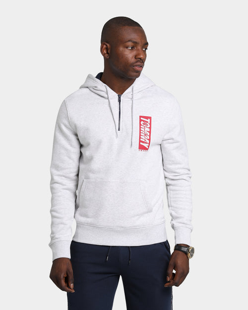 Tommy Jeans TJM Essential Script Zip Through Hoodie Silver Grey Heather