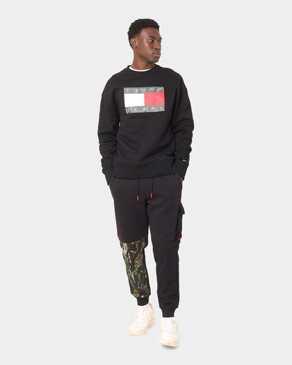 Tommy Jeans Camo Flag Crewneck Black