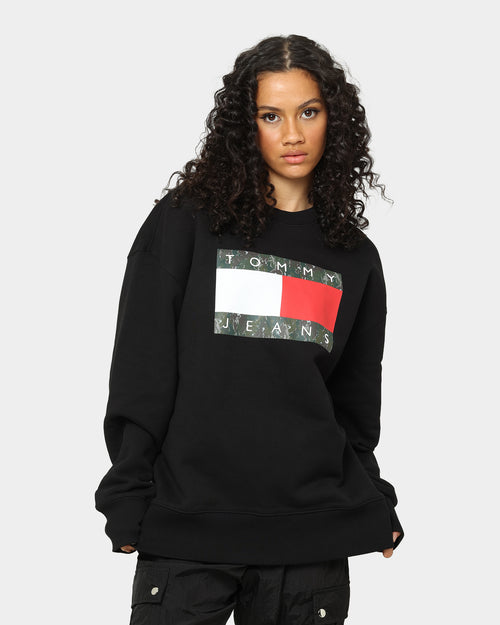 Tommy Jeans Camo Flag Crewneck Black