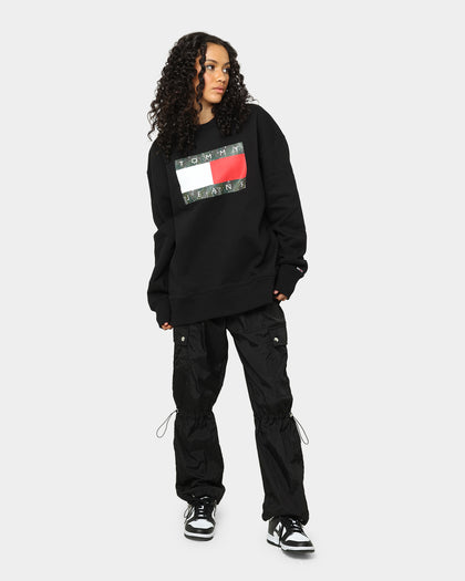Tommy Jeans Camo Flag Crewneck Black