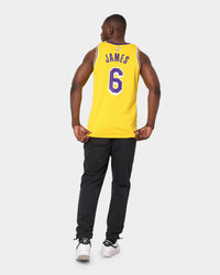 Nike Los Angeles Lakers LeBron James #6 Icon Swingman Jersey Yellow/Amarillo/Purple