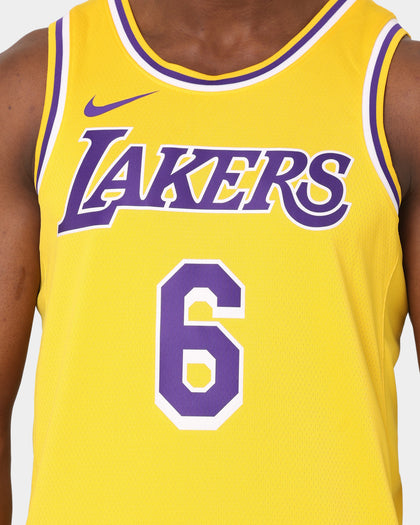 Nike Los Angeles Lakers LeBron James #6 Icon Swingman Jersey Yellow/Amarillo/Purple