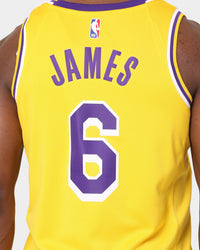 Nike Los Angeles Lakers LeBron James #6 Icon Swingman Jersey Yellow/Amarillo/Purple