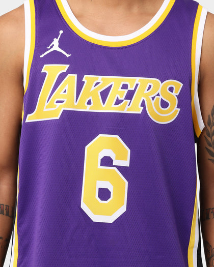 Jordan Los Angeles Lakers LeBron James #6 Statement Jersey Field Purple