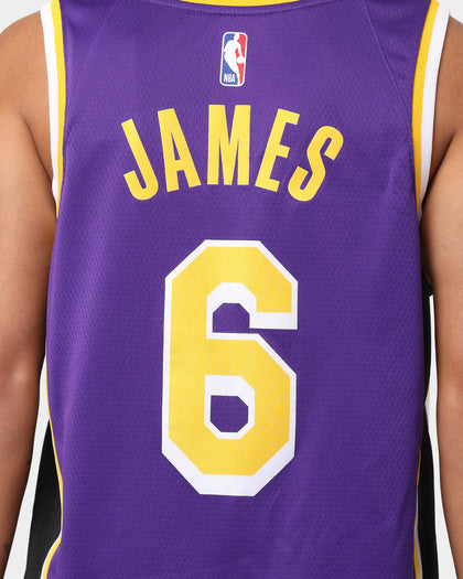 Jordan Los Angeles Lakers LeBron James #6 Statement Jersey Field Purple