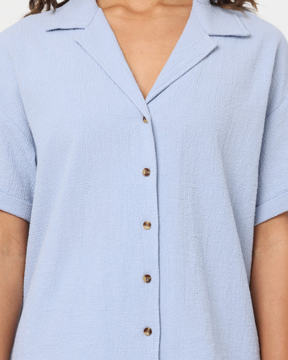 EN ES Women's Super Fine Shirt Cornflower Blue