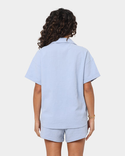 EN ES Women's Super Fine Shirt Cornflower Blue