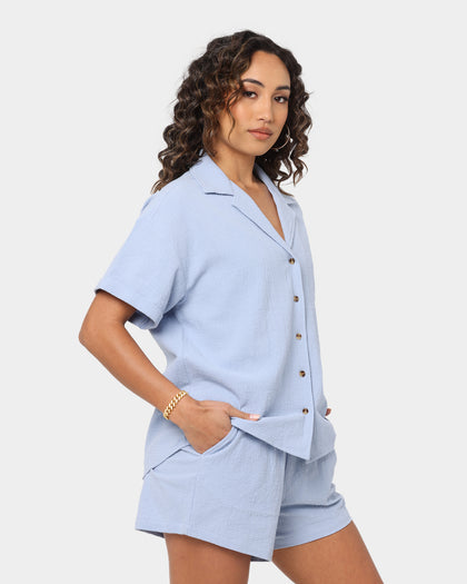EN ES Women's Super Fine Shirt Cornflower Blue