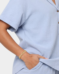 EN ES Women's Super Fine Shirt Cornflower Blue