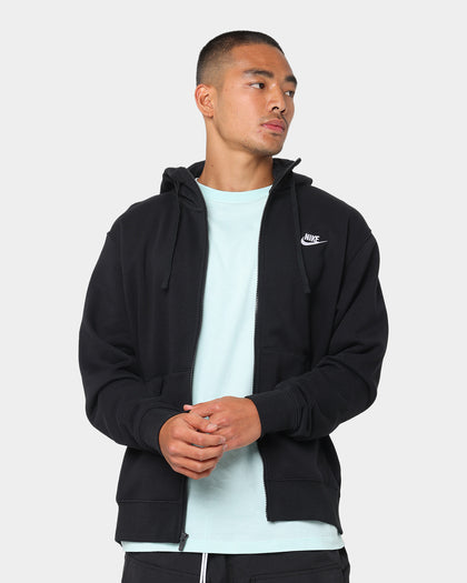 Nike Sportswear Club Front Zip Hoodie Black/Black/White