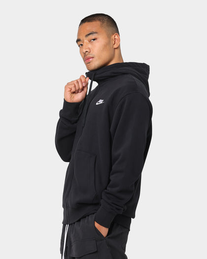 Nike Sportswear Club Front Zip Hoodie Black/Black/White