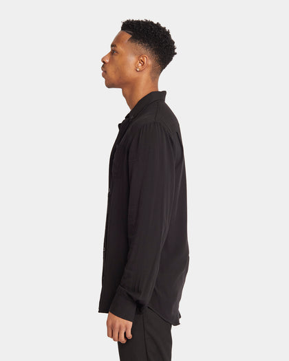 XXIII Crete Long Sleeve Button Up Shirt Black