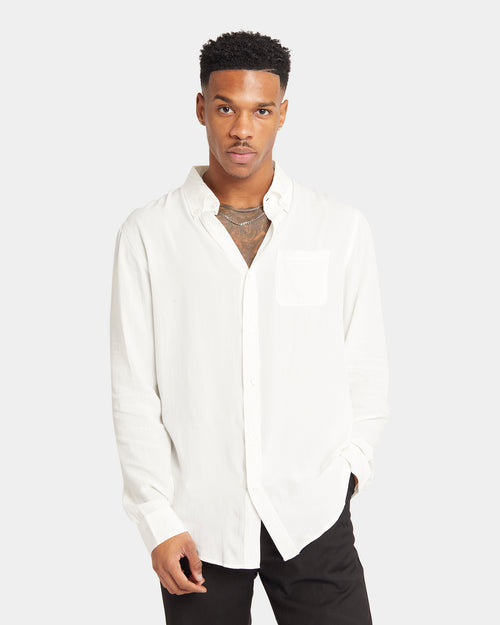XXIII Crete Long Sleeve Button Up Shirt White