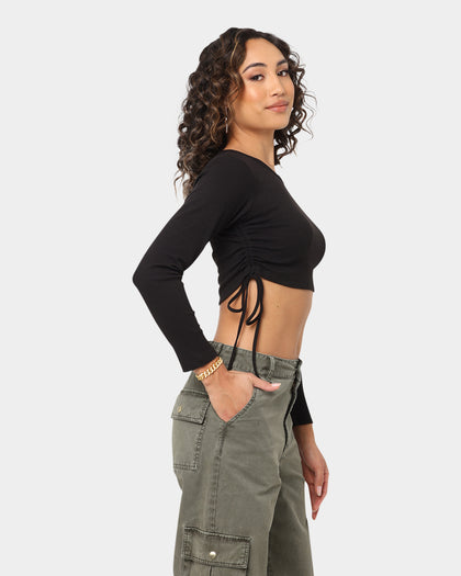 EN ES Women's Shuffle Long Sleeve Top Black