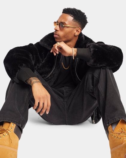 XXIII Baller Fur Jacket Black