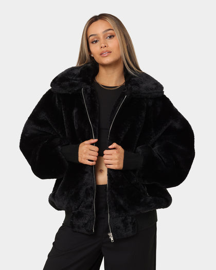 XXIII Baller Fur Jacket Black