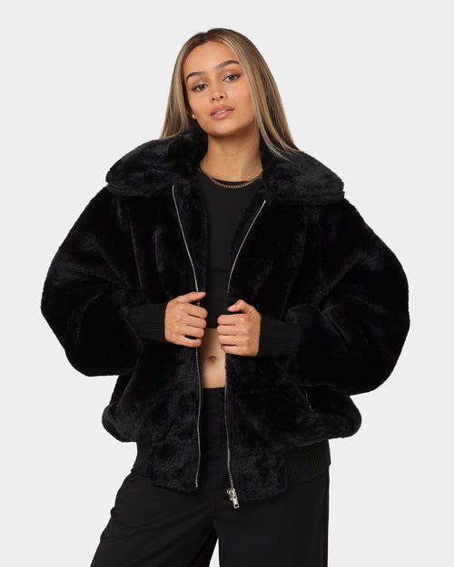 XXIII Baller Fur Jacket Black