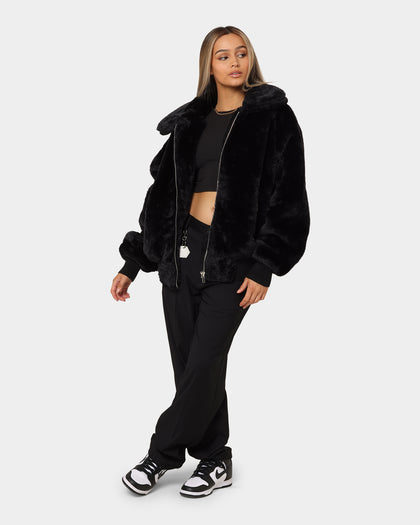 XXIII Baller Fur Jacket Black