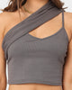 XXIII Women's Aisha Side Strap Crop Top Charcoal