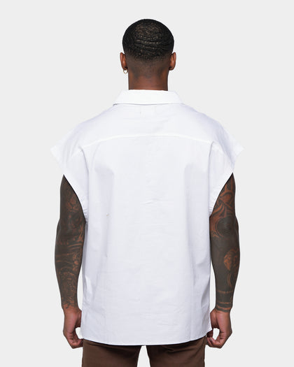 XXIII Bird Muscle Button Up Shirt White