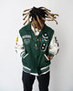 Loiter Flaws Varsity Jacket Green/Off White