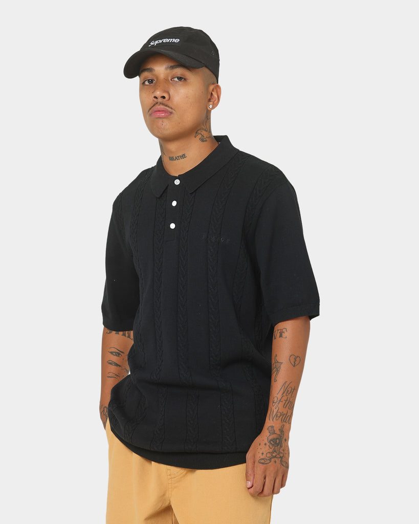 XLARGE Cable Knit Polo Shirt Black | Culture Kings