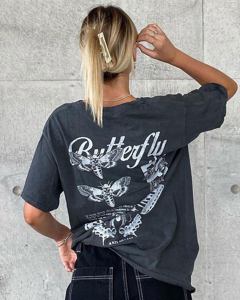 Rats Get Fat Butterfly Effect Vintage T-Shirt Off Black
