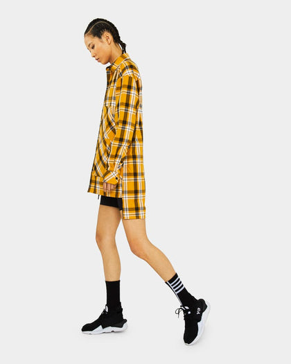 The Anti Order Man Made Long Sleeve Flannel Shirt Black/Yellow/White