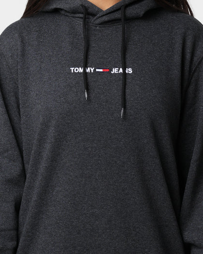Tommy Jeans Straight Logo Hoodie Black