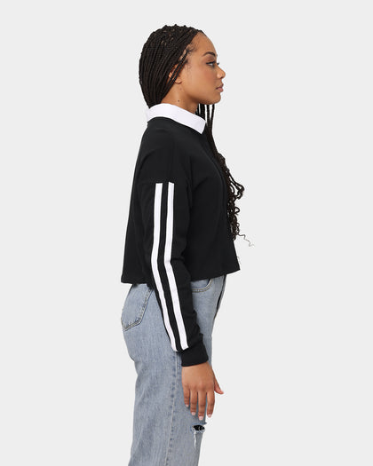 Champion Women's Lifestyle 2 Stripe Rugby Polo Shirt Black