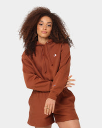 Champion Women's RW Cropped Hoodie Canyon Rock Brown