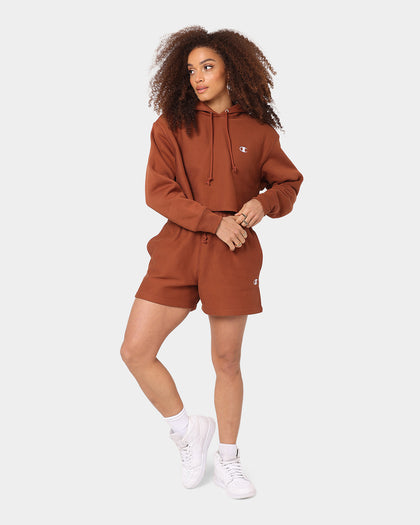 Champion Women's RW Cropped Hoodie Canyon Rock Brown