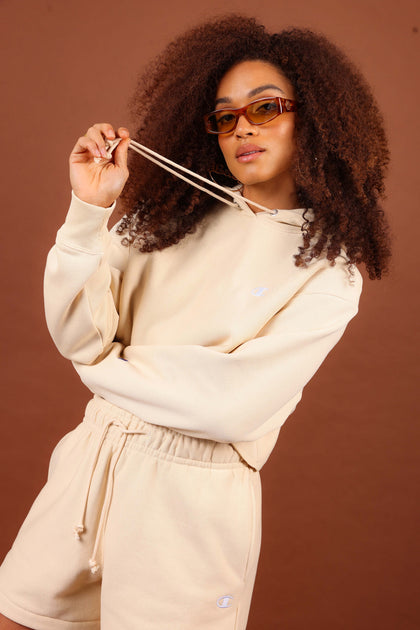 Champion Women's RW Cropped Hoodie Warming Beige