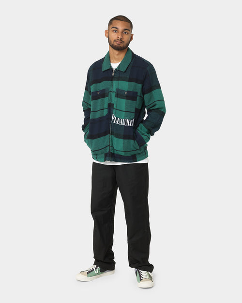 HUF X Pleasures Blackwatch Work Jacket Navy