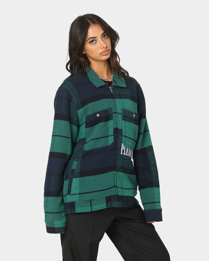 HUF X Pleasures Blackwatch Work Jacket Navy